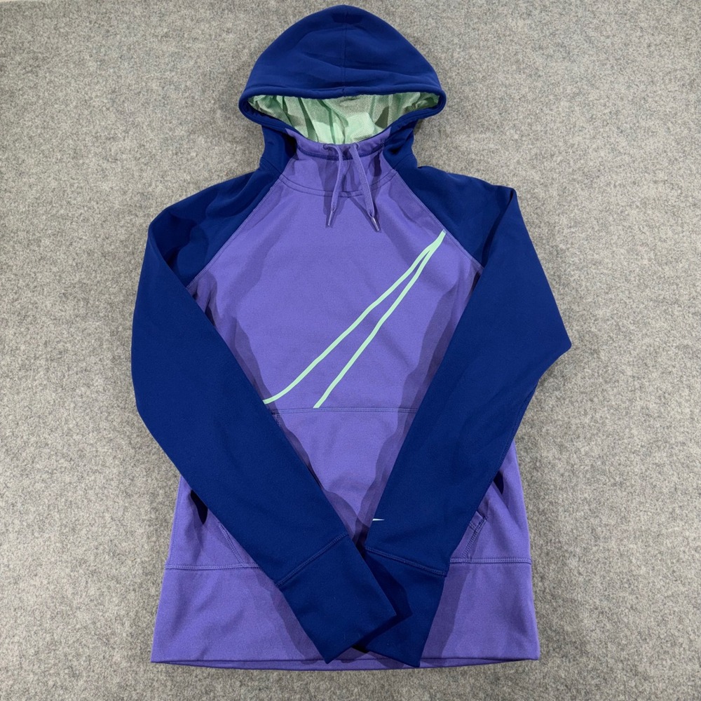 Nike Therma-FIT Womens Purple Blue Hoodie Pullover‎ Sweatshirt Size S 4217